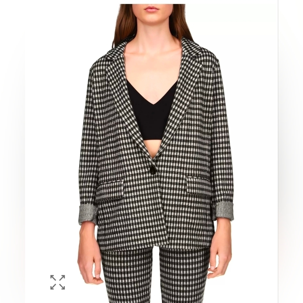 Sanctuary Women's Carly Houndstooth Longline Blazer/Coat.